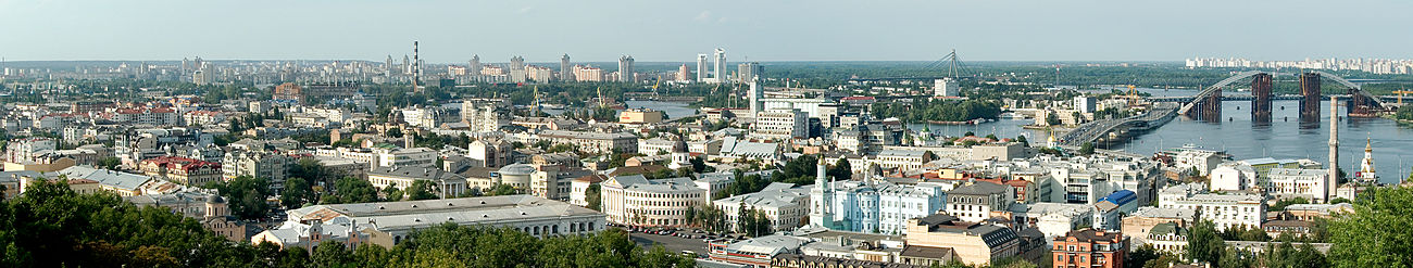 Панорама Подола, одного из центральных районов Киева.